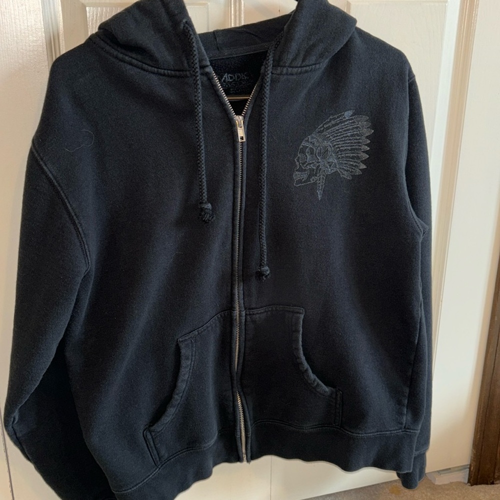 Ink Addict black zip up hoodie hoodie size Large